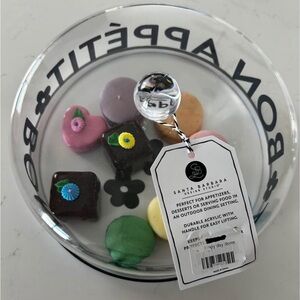 Santa Barbara Design Studio Acrylic Dome with Handle and decorative desserts.